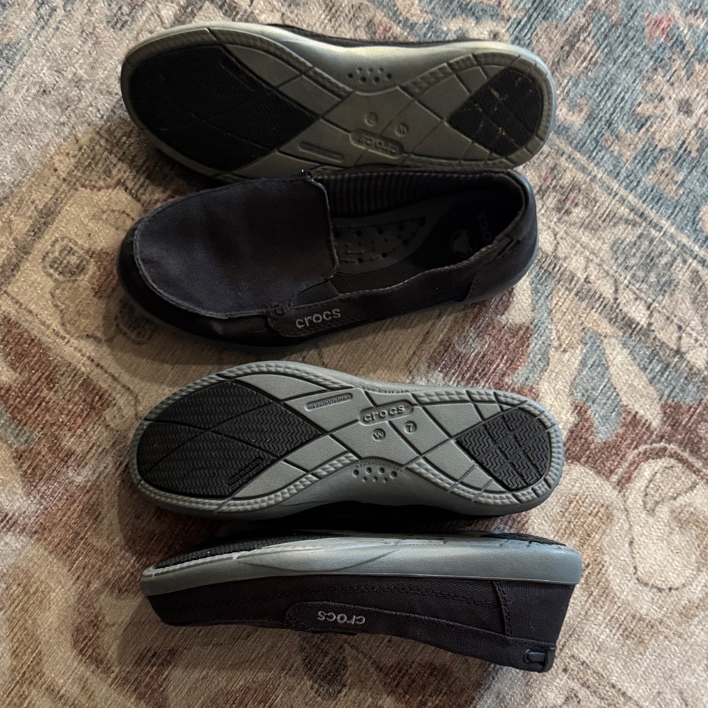 CROCS Women's Charcoal Slip-Ons - Picture 3 of 4